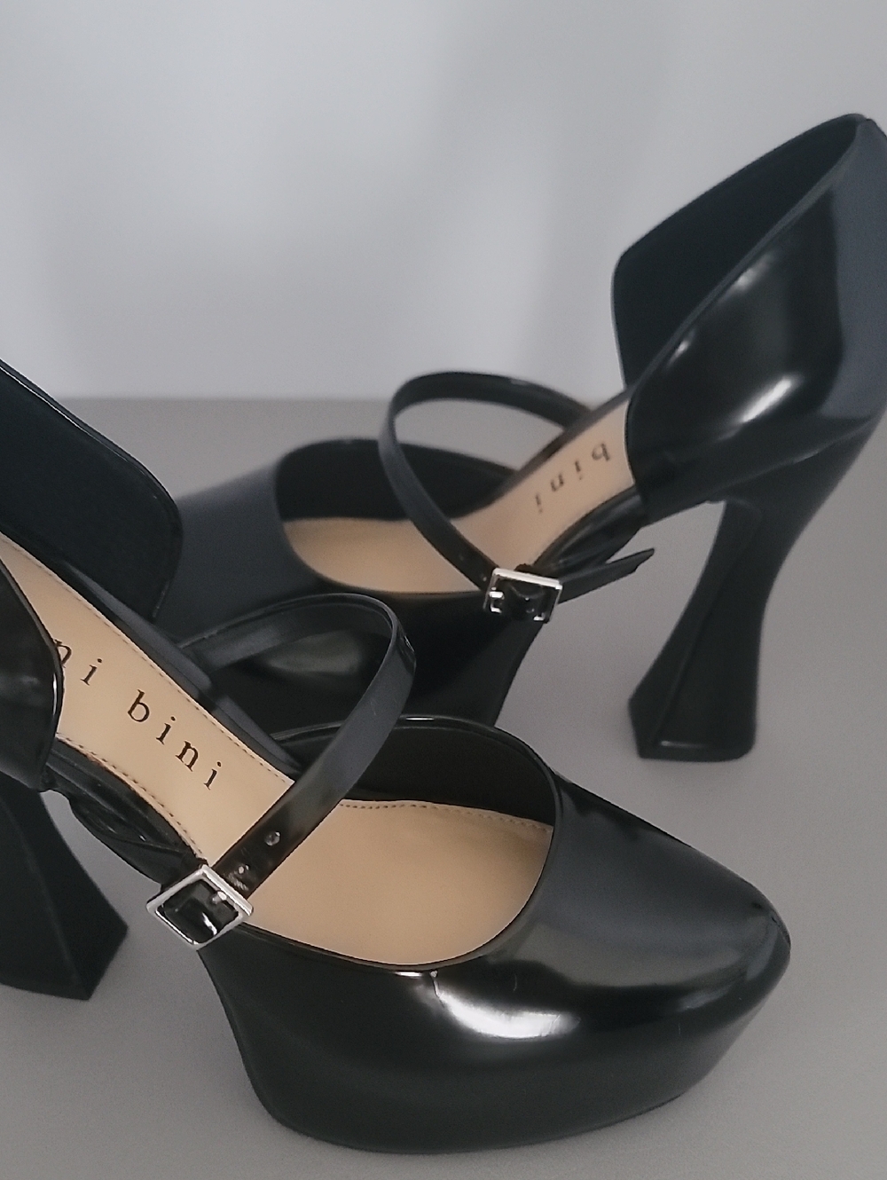 Gianni Bini Quincy Mary Jane Black Platform Pumps Heels Size 7.5M - Picture 2 of 14